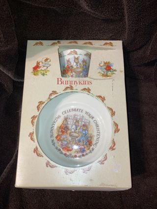 Royal Doulton Bunnykins Celebrate Your Christening Cup Plate Set.