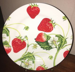 Berry Fields Strawberry Dessert Plate 8” Exclusively For Creative Tops,