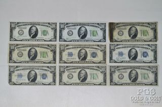 1928 - B 1934 1934 - A 1934 - A $10 Federal Reserve 9 Notes incl Star Note $90 20671 2