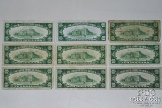 1928 - B 1934 1934 - A 1934 - A $10 Federal Reserve 9 Notes incl Star Note $90 20671 3