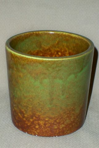 Green Rust Brown Drip Ware Earth Wrap Art Pottery Planter Vase Haeger ? Ceramic