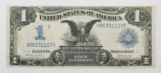 1899 One Dollar $1 Black Eagle Large Size Silver Certificate Blue Seal Note