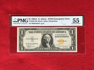 Fr - 2306 1935 A Series North Africa Wwii $1 Silver Certificate Pmg 55 About Unc