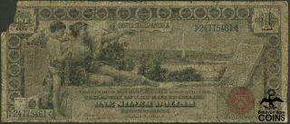Series 1896 United States $1 Silver Certificate Educational Red Seal Large Note