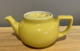 Vintage Hall Yellow Restaurant Ware Individual Small Teapot Sunken Lid Tea Pot