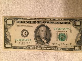 Looking 1950 E $100 Dollar Bill York District Looks To Be Ef Cond.