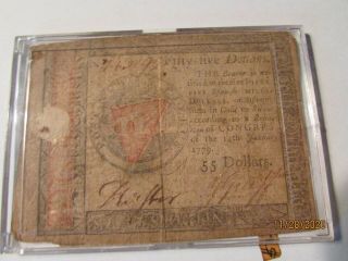Continental Currency $55 Note January 14,  1779