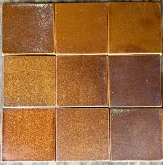 Fulper Glaze Tiles - Copper Dust 6 " X 6 ",  Arts And Craft,  Handmade Ceramic Tile.