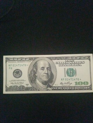 Crisp $100 Dollar Bill Star Note Us Federal Reserve Bank Series 2006 A See Pic.