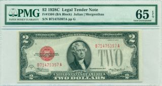 Fr 1504: 1928c $2 Legal Tender Note Gem Uncirculated 65epq