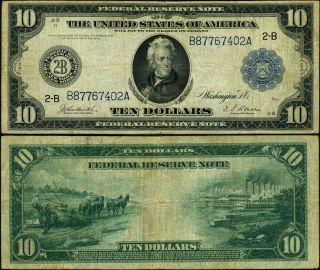 Fr.  910 $10 1914 Federal Reserve Note York Fine,