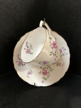 Crown Staffordshire Fine Bone China Floral Tea Cup & Saucer Made In England