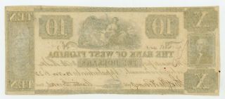 1832 $10 The Bank of West Florida - Appalachicola,  FLORIDA Note 2
