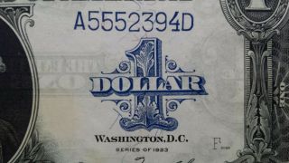 1923 $1 Silver Certificate Horse Blanket Ad Block ( (rare 7 Digit Serial Number))