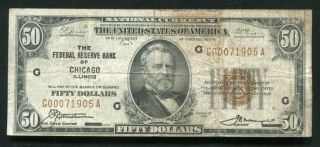 Fr.  1880 - G 1929 $50 Frbn Federal Reserve Bank Note Chicago,  Il (e)