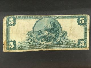 USA 5 Dollars National 1902 (1914) - - ALBANY,  IN - - Charter 2166 3