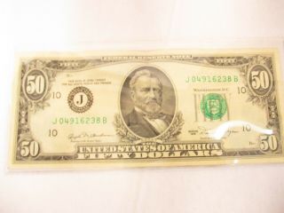 1981 Series B $50 Fifty Dollar Bill Federal Reserve Note US Currency Kansas City 2