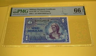 Pmg Military Payment Certificate Series 661 $1 First Printing Gem Unc 66 Epq