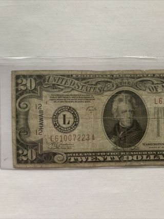 1934 A $20 Hawaii Note 2
