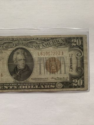 1934 A $20 Hawaii Note 3