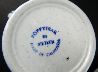 Vintage Metlox Poppytrail Homestead Provincial Sugar Bowl And Lid Blue and White 3