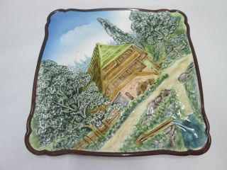 Large Vintage Foreign 13x13 3668 Porcelain Raised Relief Plate Charger W Germany