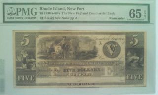 1830s - 1840s $5 The England Commercial Bank Rhode Island R1155g70