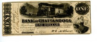 1863 $1 Bank Of Chattanooga,  Tennessee