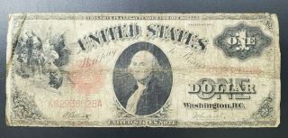 1917 $1 One Dollar Red Seal Us Large Size Circulated Note Legal Tender Red Seal