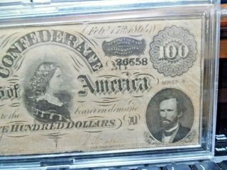 Confederate States Of America $100 Bill Feb 17th 1864 Richmond Currency Note 3