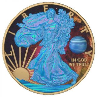 Usa 2019 1$ Silver Eagle Astronomy " Neptun " 1 Oz Silver Coin