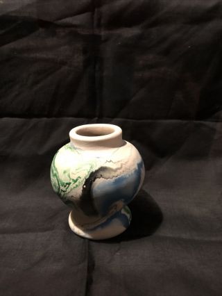 Vintage Nemadji Usa Pottery Vase Color & Swirls