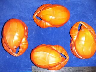 Vintage Ceramic Red Lobster Dishes (set Of 4) Made In Czechoslovakia