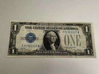 $1 1928 One Dollar Usa Silver Certificate Bill Money Blue Seal Note Currency