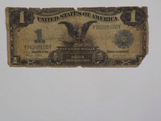 Silver Certificate 1899 1 Dollar Bill Black Eagle Note Paper Money Currency Old