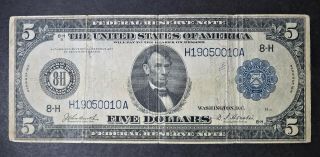 1914 $5 Five Dollar Large Size Federal Reserve Note - Bank Of St.  Louis