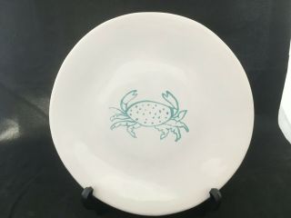 Vietri Spiaggia White Salad Plate 8 7/8 " Turquoise Crab With Tag Handpainted