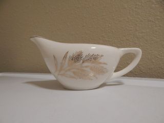 Vintage Gravy Boat,  Ivory With Golden Wheat Design