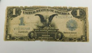 Silver Certificate 1899 1 Dollar Bill Black Eagle Note Paper Money Currency (18)