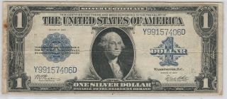 1923 Large Note 1 Dollar Bill Horse Blanket Silver Certificate