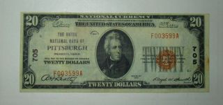 1929 - $20.  00 - National Currency,  The Union National Bank,  Pittsburgh,  Pa.