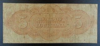 1862 Bank of Louisiana $5 