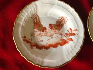 Richard Ginori Siena Rust Rooster Scalloped Gold Accent Trinket Butter Pat