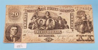 West Point Coins Confederate $20 Sept 2nd 1861 Note 94977,  T - 20
