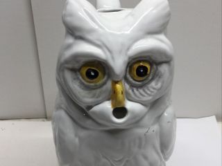 White OWL Vintage Italian Ceramic Pitcher Jug Italy 1975 REMO R.  E.  M.  O. 2