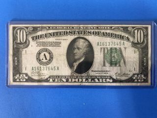 1928 B $10 Ten Dollar Gold On Demand Federal Reserve Note Combined