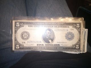 1914 5 Dollar Federal Reserve Note