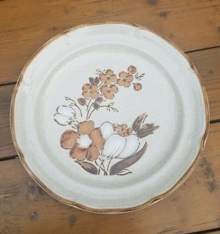 12 Inch Hand - Painted Dinner Plate Autumn Fair Baroque Hearthside Stoneware