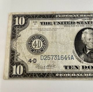 1914 Federal Reserve Note $10 Large Size Currency Ten Dollars Cleveland Ohio NR 3