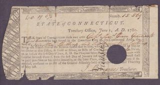 1780 State Of Connecticut Continental Army Treasury Note,  Capt.  Sam L.  Crane